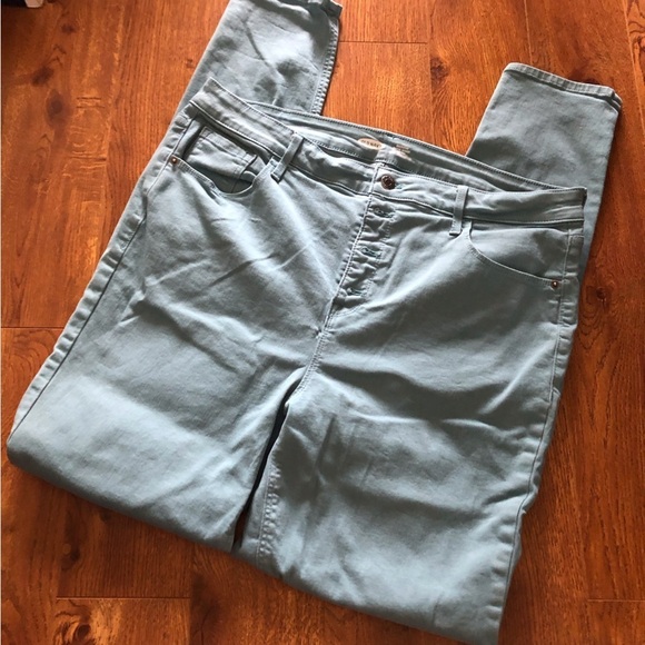LOld Navy Rockstar Super Skinny High Rise Secret-slim pockets button fly 16 tall - Picture 1 of 5